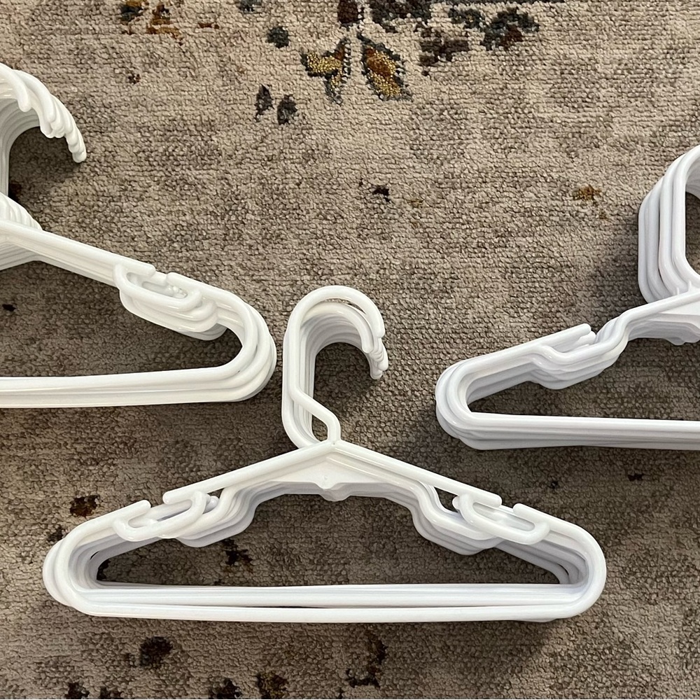 Pack of 39 kids  White Plastic Clothing Hangers